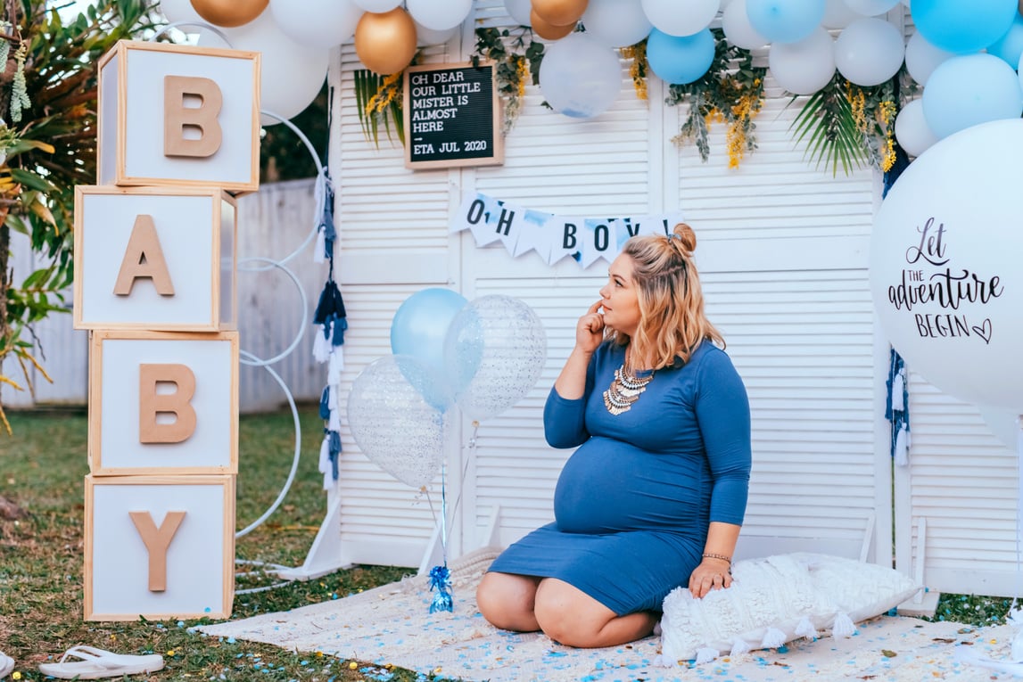 Pregnant Woman at Her Baby Shower 